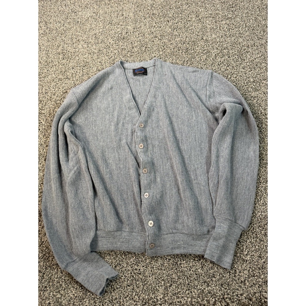 Vintage 80s Jantzen Cardigan Sweater Men's Size XL Gray